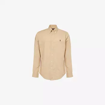 Рубашка Polo Ralph Lauren с вышитым логотипом, бежевый