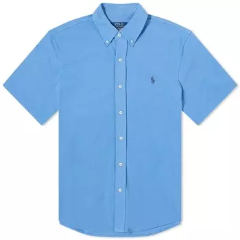 Рубашка Polo Ralph Lauren Short Sleeve Button Down Pique, голубой