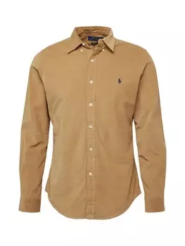 Рубашка Polo Ralph Lauren Slim fit Button Up, светло-коричневый