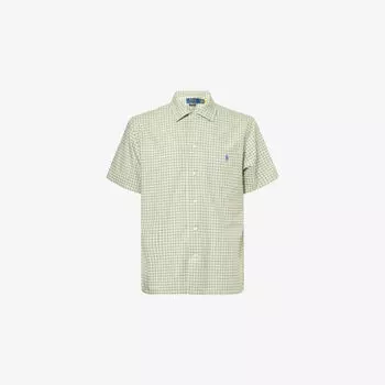 Рубашка Polo Ralph Lauren Vaycay из хлопка с коротким рукавом в клетку, бело-зеленый