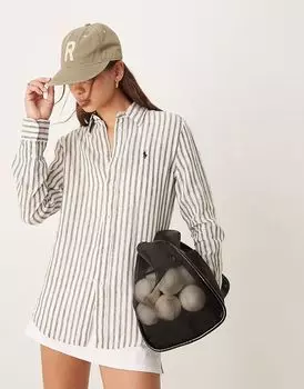 Рубашка Polo Ralph Lauren в полоску зеленого и белого цвета
