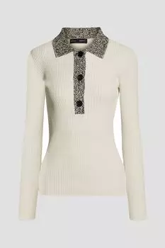 Рубашка-поло ребристой вязки PROENZA SCHOULER, экру