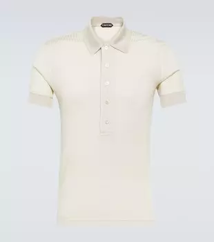 Рубашка-поло ребристой вязки Tom Ford, белый