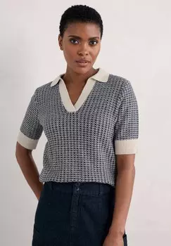 Рубашка поло REED BUNTING Seasalt Cornwall, темно-синий деним