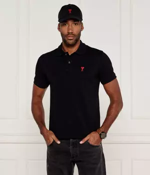 Рубашка поло Regular fit Ami Paris, черный