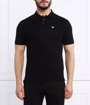 Рубашка поло Regular fit Emporio Armani, черный