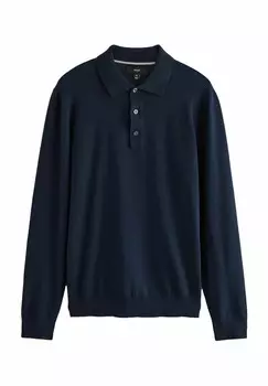 Рубашка поло REGULAR FIT LONG SLEEVE Next, синий