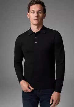 Рубашка поло REGULAR FIT LONG SLEEVE Next, черный