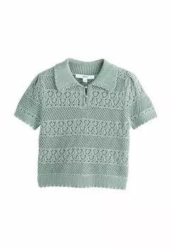 Рубашка поло REGULAR FIT - PEARL BUTTON UP STITCH Next, зеленый