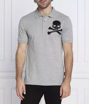 Рубашка поло Regular fit Philipp Plein, серый