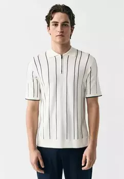 Рубашка поло REGULAR FIT - SHORT SLEEVE VERTICAL STRIPE QUARTER ZIP Next, белый
