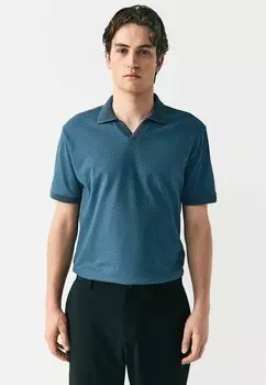 Рубашка поло REGULAR FIT TEXTURED CUBAN COLLAR Next, синий