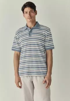 Рубашка поло REGULAR FIT - TEXTURED STRIPE BUTTON NECK Next, сине-серый