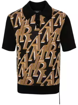 Рубашка поло Repeat вязки интарсия AMIRI, черный