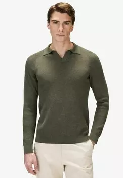 Рубашка поло RIBBED OPEN COLLAR John Henric, зеленый