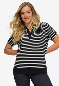 Рубашка-поло Ringel Kragen berschnittene Schultern Halbarm LAURASN, темно-синяя