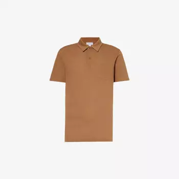 Рубашка-поло Riviera с накладными карманами Sunspel, оранжевый