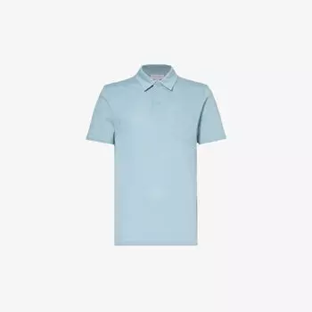 Рубашка-поло Riviera с накладными карманами Sunspel, синий