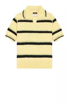 Рубашка поло ручной вязки крючком Rice Nine Ten, желтый