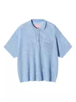 Рубашка поло рыхлой вязки MONOCHROME, синий