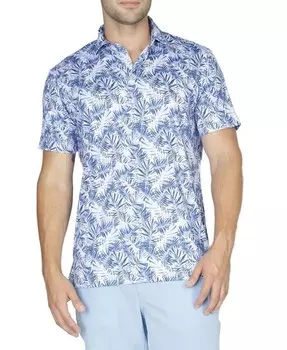 Рубашка-поло с эффектными листьями Big & Tall Leaves Tailorbyrd, синий