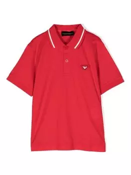 Рубашка поло с аппликацией Emporio Armani Kids, красный