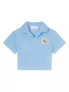 Рубашка поло с аппликацией Palm Angels Kids, синий