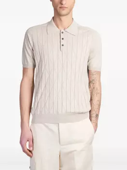 Рубашка поло с ажурной отделкой Roberto Collina, нейтральный