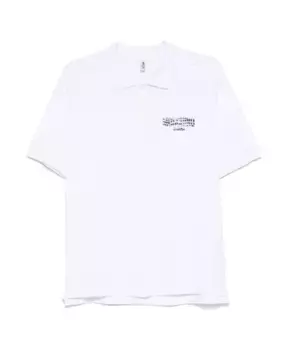 Рубашка-Поло с белым логотипом Moschino, белый