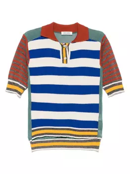 Рубашка-поло с цветными блоками Henrik Vibskov, коричневый