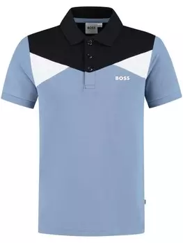 Рубашка-поло с цветными блоками HUGO KIDS, синий