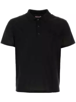 Рубашка поло с цветочной аппликацией VALENTINO GARAVANI, черный