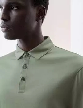 Рубашка поло с длинным рукавом из чистого хлопка Supima Autograph, дымчато-зеленый