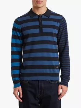 Рубашка поло с длинным рукавом в полоску из органического хлопка Paul Smith, синий