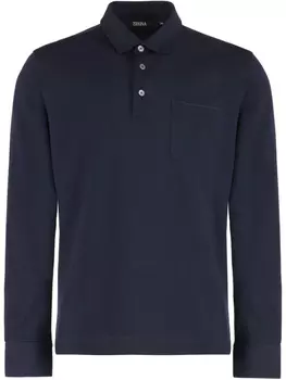 Рубашка поло с длинным рукавом Zegna, синий