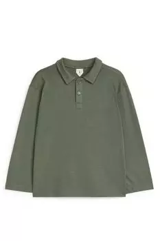 Рубашка поло с длинными рукавами Arket, хаки