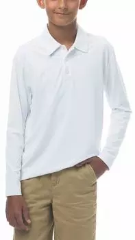 Рубашка-поло с длинными рукавами для мальчиков Sansoleil, белый