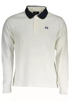 Рубашка-Поло с длинными рукавами и контрастной деталью La Martina, белый