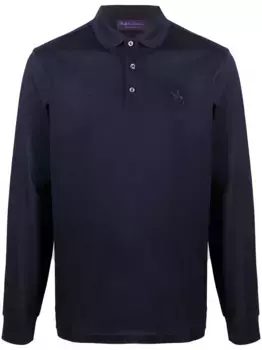 Рубашка поло с длинными рукавами и логотипом Ralph Lauren Purple Label, синий