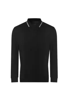 Рубашка поло с длинными рукавами и наконечником AWDis, черный