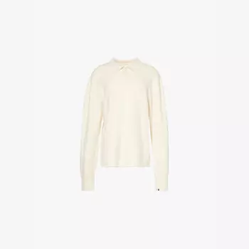 Рубашка поло с длинными рукавами и отделкой в рубчик из смеси эластичного кашемира Extreme Cashmere, бежевый