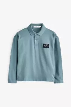 Рубашка-Поло с длинными рукавами и пике Calvin Klein Jeans, синий