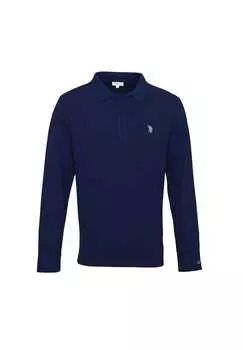 Рубашка поло с длинными рукавами и воротником поло U.S. Polo Assn., синий