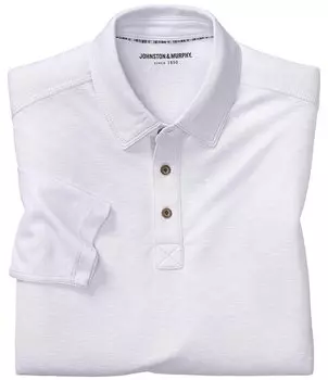 Рубашка-поло с длинными рукавами Johnston & Murphy Vintage Slub, белый