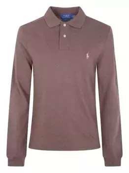 Рубашка-поло с длинными рукавами POLO RALPH LAUREN, коричневый