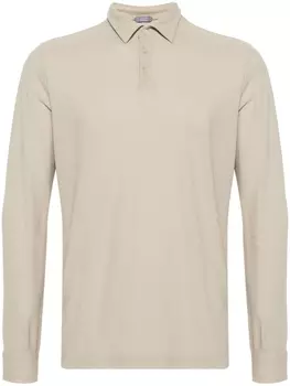 Рубашка поло с длинными рукавами Zanone, коричневый