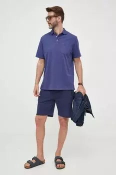 Рубашка-поло с добавлением льна Polo Ralph Lauren, темно-синий