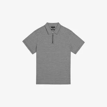 Рубашка-поло с фактурной молнией из смесового хлопка Ted Baker, темно-синий