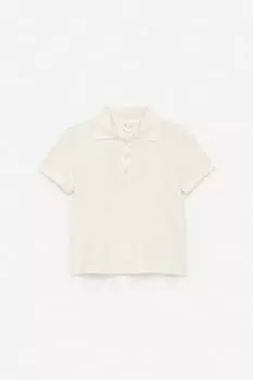 Рубашка поло с фестончатым краем Arket, белый