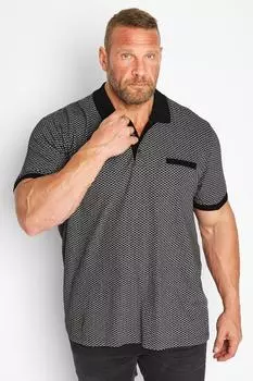 Рубашка поло с геометрическим принтом BadRhino, серый